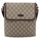 GUCCI GG Supreme Shoulder Bag PVC Beige Gold 223666 Auth 200916-13