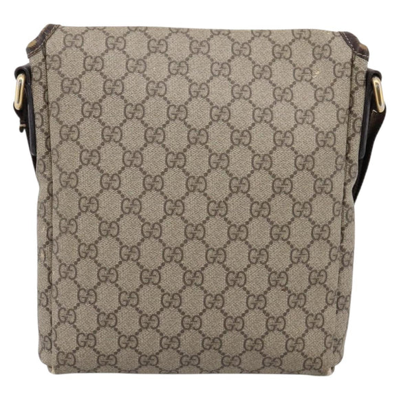 GUCCI GG Supreme Shoulder Bag PVC Beige Gold 223666 Auth 200916