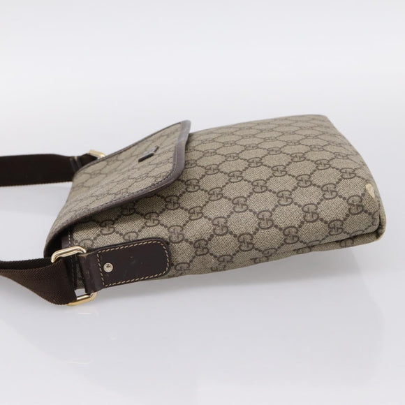 GUCCI GG Supreme Shoulder Bag PVC Beige Gold 223666 Auth 200916