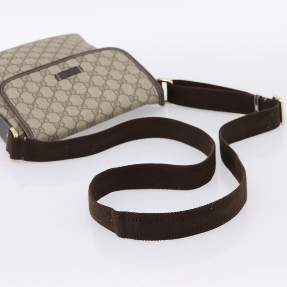 GUCCI GG Supreme Shoulder Bag PVC Beige Gold 223666 Auth 200916