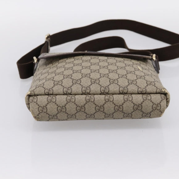 GUCCI GG Supreme Shoulder Bag PVC Beige Gold 223666 Auth 200916