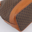 CELINE Macadam Canvas Shoulder Bag PVC Leather Brown Gold Auth 200918V-14