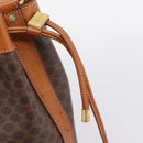 CELINE Macadam Canvas Shoulder Bag PVC Leather Brown Gold Auth 200918V-17