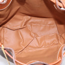 CELINE Macadam Canvas Shoulder Bag PVC Leather Brown Gold Auth 200918V-10