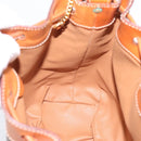 CELINE Macadam Canvas Shoulder Bag PVC Leather Brown Gold Auth 200918V-19