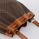 CELINE Macadam Canvas Shoulder Bag PVC Leather Brown Gold Auth 200918V-6