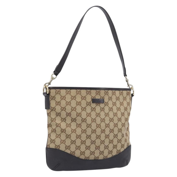 GUCCI GG Canvas Shoulder Bag Beige Gold 388927 Auth 200919V