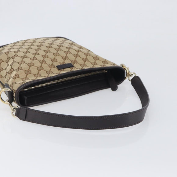 GUCCI GG Canvas Shoulder Bag Beige Gold 388927 Auth 200919V