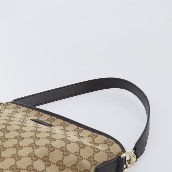 GUCCI GG Canvas Shoulder Bag Beige Gold 388927 Auth 200919V