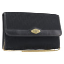 Christian Dior Trotter Canvas Chain Shoulder Bag Black Gold Auth 200920-1