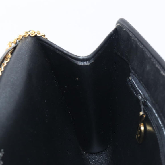 Christian Dior Trotter Canvas Chain Shoulder Bag Black Gold Auth 200920
