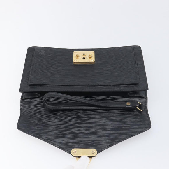 LOUIS VUITTON Epi Serie Dragonne Clutch Bag Black Noir M52612 LV Auth 200921