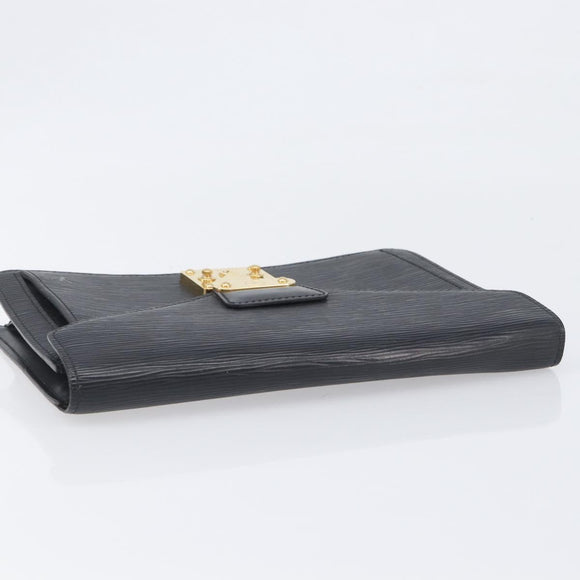 LOUIS VUITTON Epi Serie Dragonne Clutch Bag Black Noir M52612 LV Auth 200921