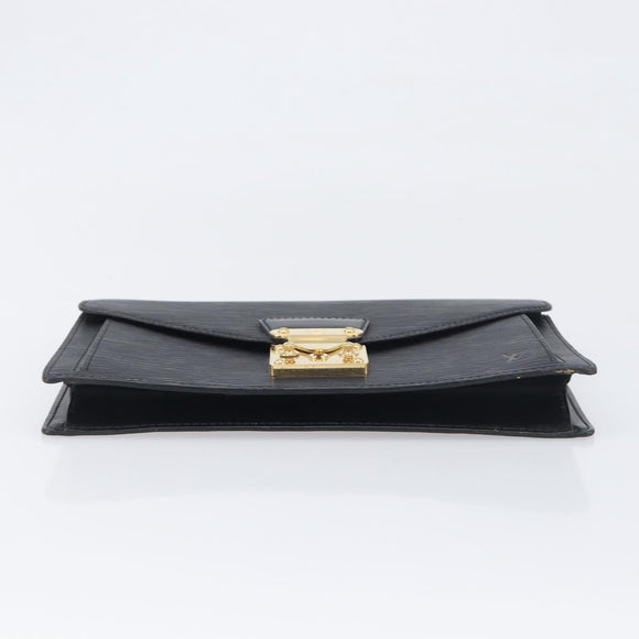 LOUIS VUITTON Epi Serie Dragonne Clutch Bag Black Noir M52612 LV Auth 200921