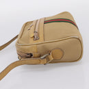 GUCCI Web Sherry Line Shoulder Bag Canvas Beige Gold Auth 200924-4