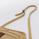 GUCCI Web Sherry Line Shoulder Bag Canvas Beige Gold Auth 200924-8