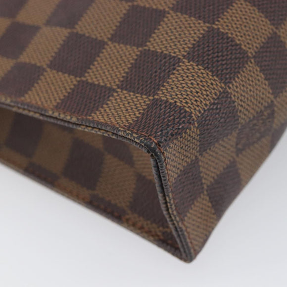 LOUIS VUITTON Damier Ebene Poche Toilette 26 Pouch N47543 LV Auth 200925