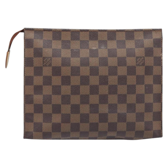 LOUIS VUITTON Damier Ebene Poche Toilette 26 Pouch N47543 LV Auth 200925