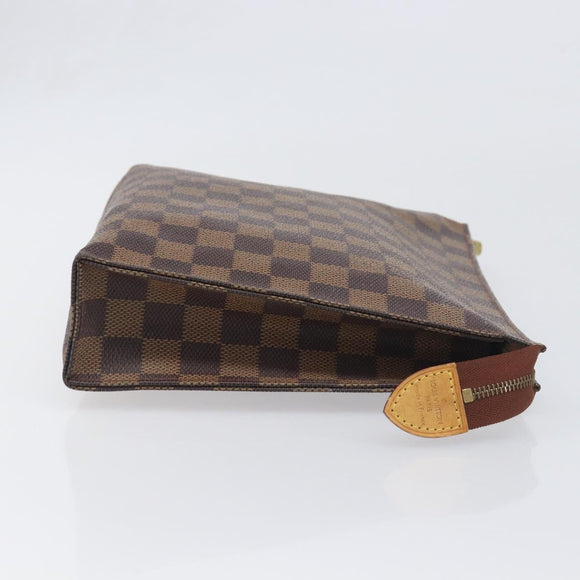 LOUIS VUITTON Damier Ebene Poche Toilette 26 Pouch N47543 LV Auth 200925