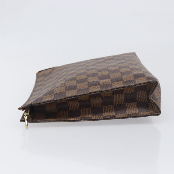 LOUIS VUITTON Damier Ebene Poche Toilette 26 Pouch N47543 LV Auth 200925
