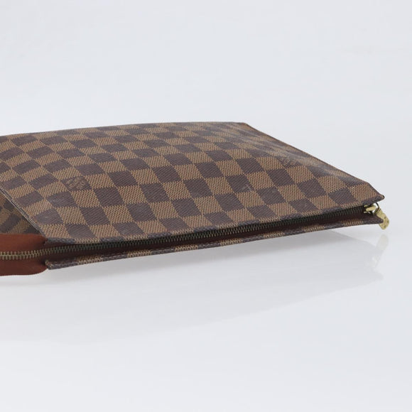 LOUIS VUITTON Damier Ebene Poche Toilette 26 Pouch N47543 LV Auth 200925