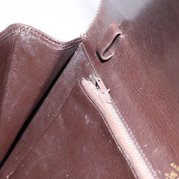 GUCCI Clutch Bag Suede Brown Gold Auth 200926
