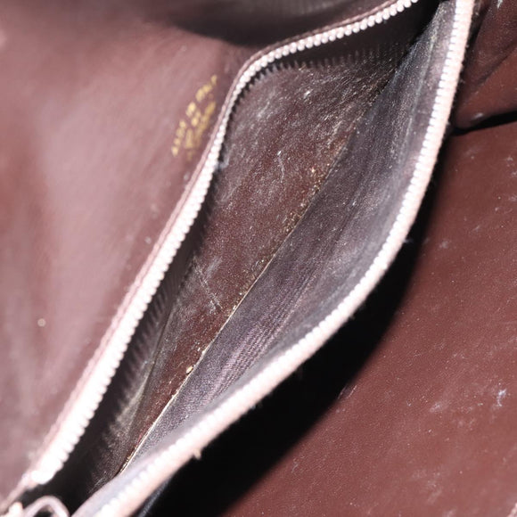 GUCCI Clutch Bag Suede Brown Gold Auth 200926