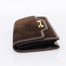GUCCI Clutch Bag Suede Brown Gold Auth 200926-3