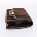GUCCI Clutch Bag Suede Brown Gold Auth 200926-4