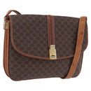 CELINE Macadam Canvas Shoulder Bag PVC Leather Brown Gold Auth 200927-1