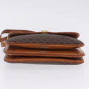 CELINE Macadam Canvas Shoulder Bag PVC Leather Brown Gold Auth 200927-14