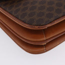CELINE Macadam Canvas Shoulder Bag PVC Leather Brown Gold Auth 200927-15