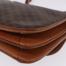 CELINE Macadam Canvas Shoulder Bag PVC Leather Brown Gold Auth 200927-18