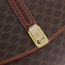 CELINE Macadam Canvas Shoulder Bag PVC Leather Brown Gold Auth 200927-20
