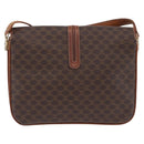 CELINE Macadam Canvas Shoulder Bag PVC Leather Brown Gold Auth 200927-3