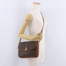 CELINE Macadam Canvas Shoulder Bag PVC Leather Brown Gold Auth 200927-35