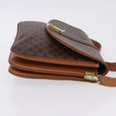 CELINE Macadam Canvas Shoulder Bag PVC Leather Brown Gold Auth 200927-4