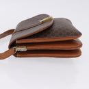 CELINE Macadam Canvas Shoulder Bag PVC Leather Brown Gold Auth 200927-5