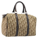Christian Dior Trotter Canvas Boston Bag Beige Gold Auth 200928-1