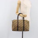 Christian Dior Trotter Canvas Boston Bag Beige Gold Auth 200928-21