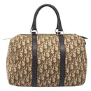 Christian Dior Trotter Canvas Boston Bag Beige Gold Auth 200928-3