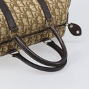 Christian Dior Trotter Canvas Boston Bag Beige Gold Auth 200928-7