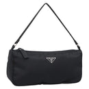 PRADA Accessory Pouch Nylon Black Silver Auth 200929V-1