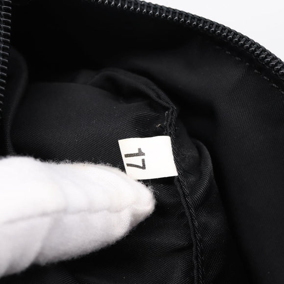 PRADA Accessory Pouch Nylon Black Silver Auth 200929V