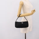 PRADA Accessory Pouch Nylon Black Silver Auth 200929V-16