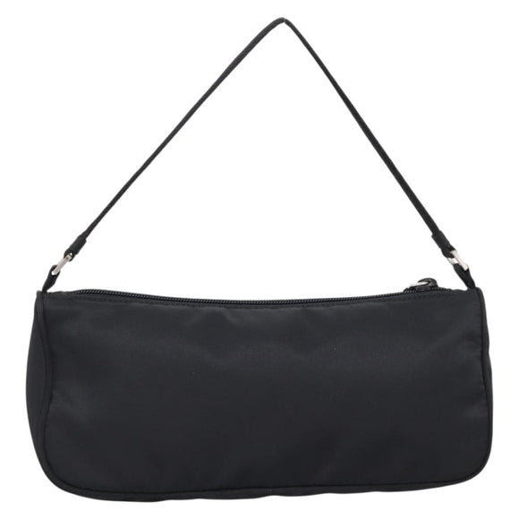 PRADA Accessory Pouch Nylon Black Silver Auth 200929V