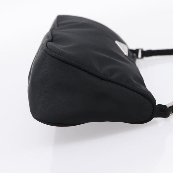 PRADA Accessory Pouch Nylon Black Silver Auth 200929V