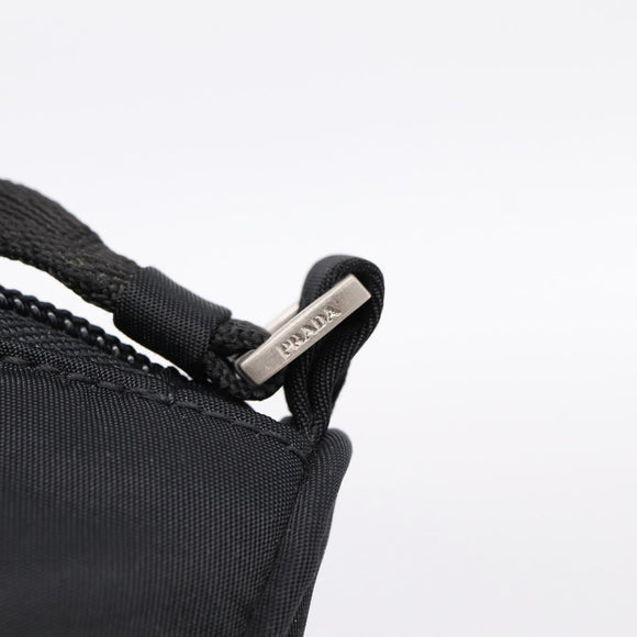 PRADA Accessory Pouch Nylon Black Silver Auth 200929V
