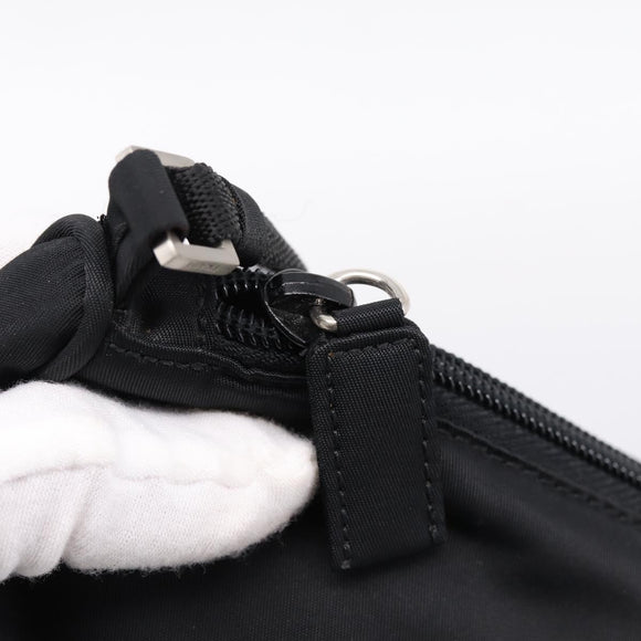 PRADA Accessory Pouch Nylon Black Silver Auth 200929V