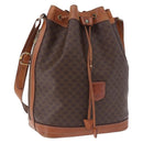 CELINE Macadam Shoulder Bag PVC Leather Brown Gold Auth 200933-1